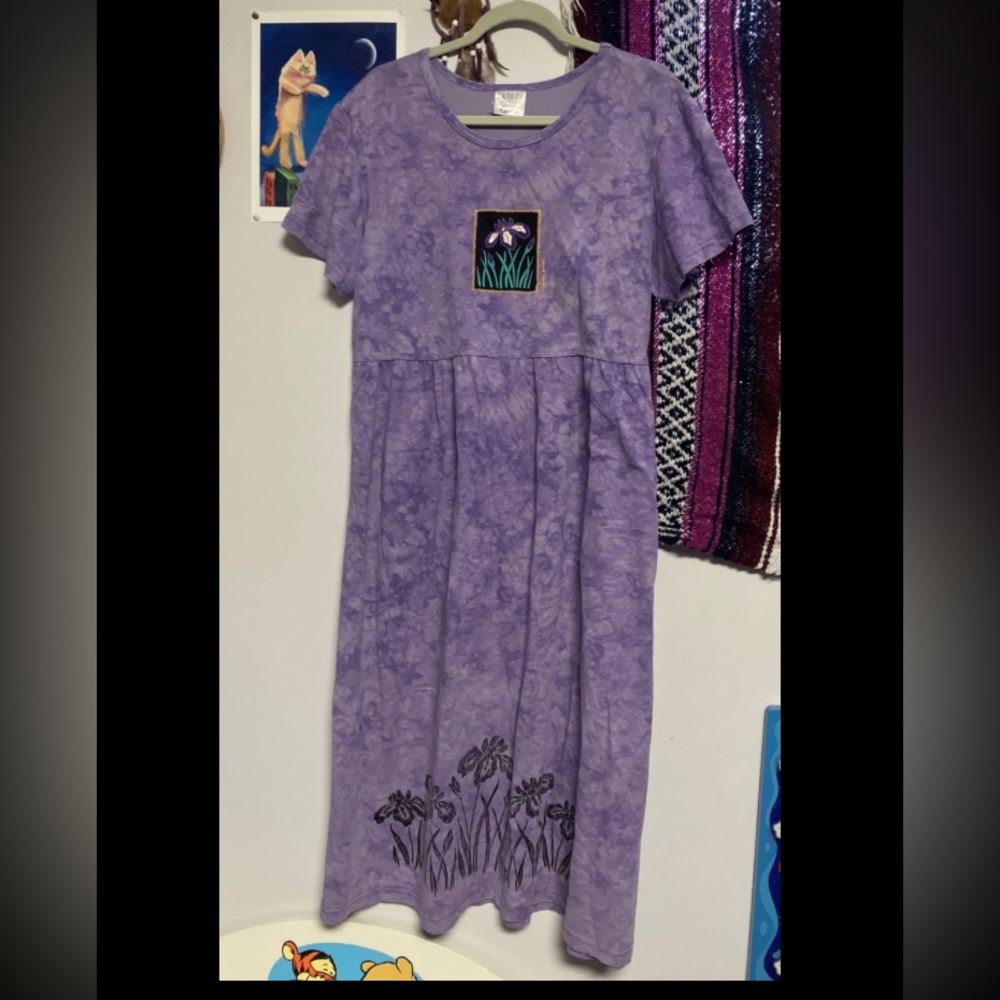 Vintage Y2K floral purple dyed dress